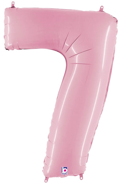 34" | 40" Pastel Pink Foil Number Balloon - Megaloons | Numbers 0-9