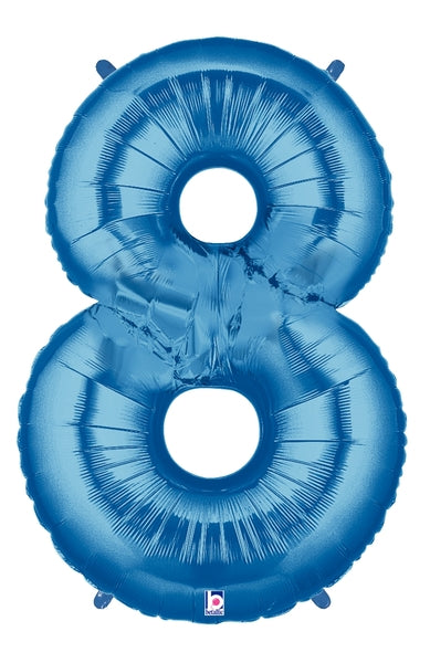 Globo de papel de aluminio con números azules de 40" - Megaloons | Números 0 - 9 