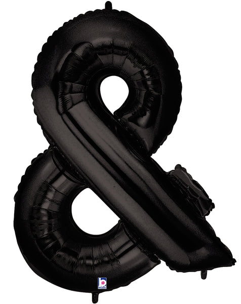 34" Betallic Black Letter Foil Balloon - Megaloons | Letters A - Z