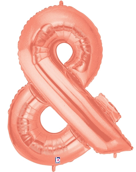 Globos con letras de oro rosa de 14" | 40" - Megaloons | 2 Tamaños Disponibles - Letras AZ 