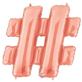 14" | 34" Betallic Rose Gold Number Balloons - Megaloons | 2 Sizes Available - Numbers 0-9