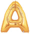 7" | 14"| 40" Gold Letter Foil Balloon - Megaloons Letters A -Z | 3 Sizes Available