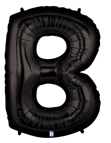 34" Betallic Black Letter Foil Balloon - Megaloons | Letters A - Z