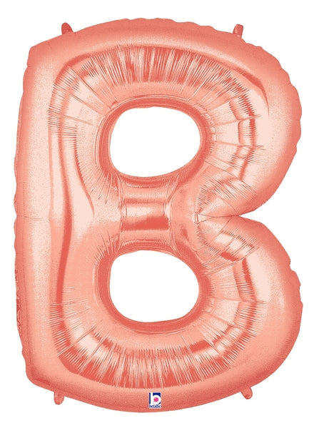 14" | 40" Rose Gold Letter Balloons - Megaloons | 2 Sizes Available - Letters A-Z
