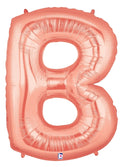 Globos con letras de oro rosa de 14" | 40" - Megaloons | 2 Tamaños Disponibles - Letras AZ 