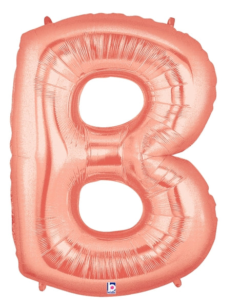 Globos con letras de oro rosa de 14" | 40" - Megaloons | 2 Tamaños Disponibles - Letras AZ 