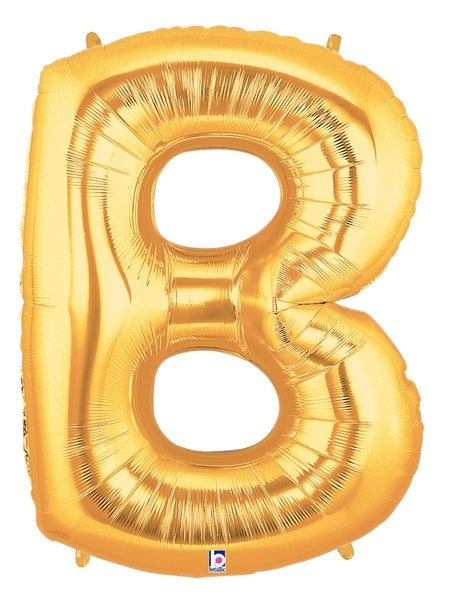 7" | 14"| 40" Gold Letter Foil Balloon - Megaloons Letters A -Z | 3 Sizes Available