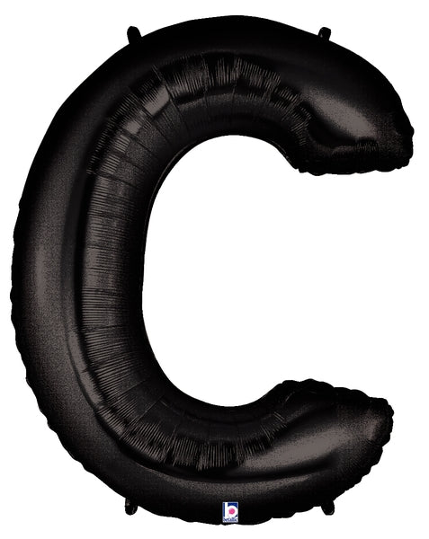 34" Betallic Black Letter Foil Balloon - Megaloons | Letters A - Z