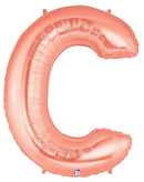Globos con letras de oro rosa de 14" | 40" - Megaloons | 2 Tamaños Disponibles - Letras AZ 