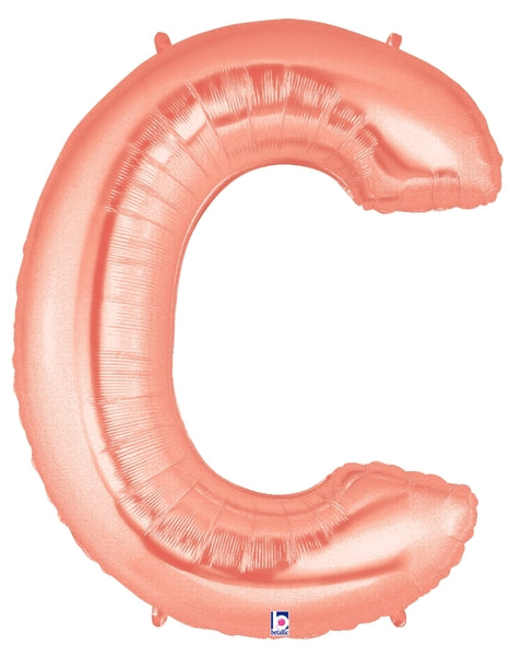 Globos con letras de oro rosa de 14" | 40" - Megaloons | 2 Tamaños Disponibles - Letras AZ 