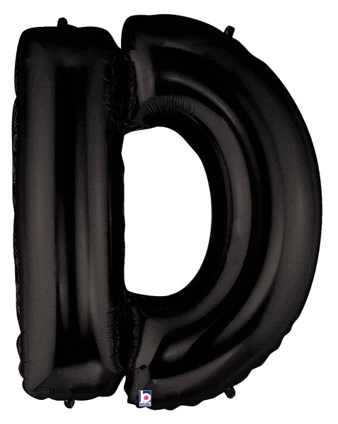 Globo de aluminio con letras negras de 40" - Megaloons | Letras A - Z 
