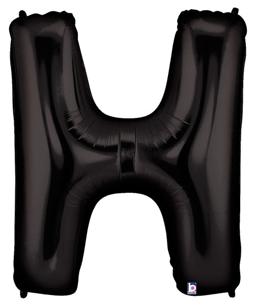 34" Betallic Black Letter Foil Balloon - Megaloons | Letters A - Z