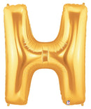 7" | 14"| 40" Gold Letter Foil Balloon - Megaloons Letters A -Z | 3 Sizes Available