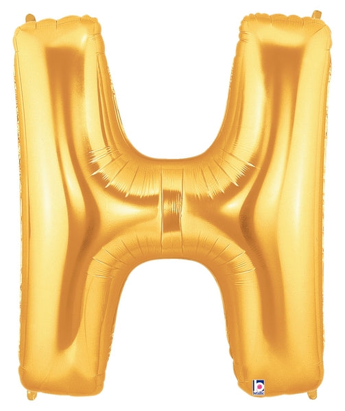7" | 14"| 40" Gold Letter Foil Balloon - Megaloons Letters A -Z | 3 Sizes Available