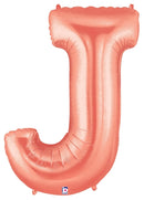 Globos con letras de oro rosa de 14" | 40" - Megaloons | 2 Tamaños Disponibles - Letras AZ 