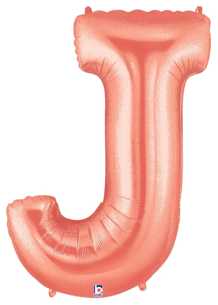 Globos con letras de oro rosa de 14" | 40" - Megaloons | 2 Tamaños Disponibles - Letras AZ 