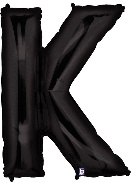 34" Betallic Black Letter Foil Balloon - Megaloons | Letters A - Z