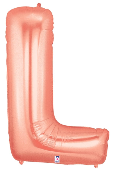 Globos con letras de oro rosa de 14" | 40" - Megaloons | 2 Tamaños Disponibles - Letras AZ 