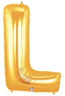 7" | 14"| 40" Gold Letter Foil Balloon - Megaloons Letters A -Z | 3 Sizes Available