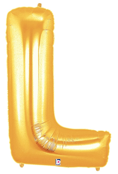 7" | 14"| 40" Gold Letter Foil Balloon - Megaloons Letters A -Z | 3 Sizes Available