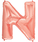 Globos con letras de oro rosa de 14" | 40" - Megaloons | 2 Tamaños Disponibles - Letras AZ 