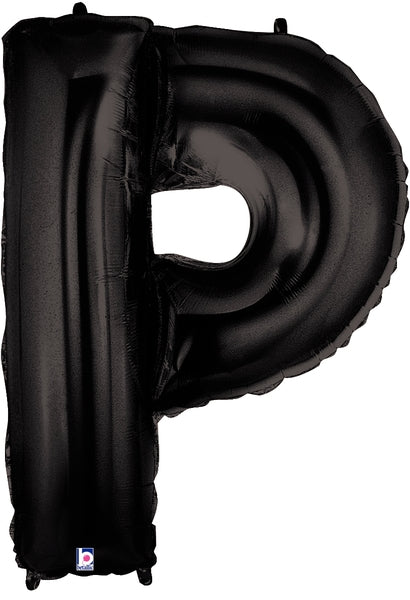 34" Betallic Black Letter Foil Balloon - Megaloons | Letters A - Z