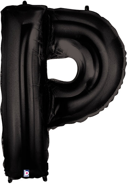 Globo de aluminio con letras negras de 40" - Megaloons | Letras A - Z 