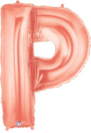 Globos con letras de oro rosa de 14" | 40" - Megaloons | 2 Tamaños Disponibles - Letras AZ 