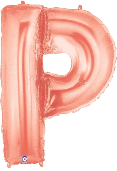 Globos con letras de oro rosa de 14" | 40" - Megaloons | 2 Tamaños Disponibles - Letras AZ 