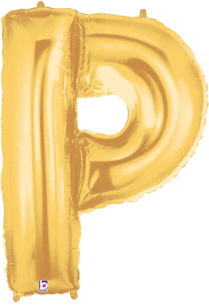 7" | 14"| 40" Gold Letter Foil Balloon - Megaloons Letters A -Z | 3 Sizes Available
