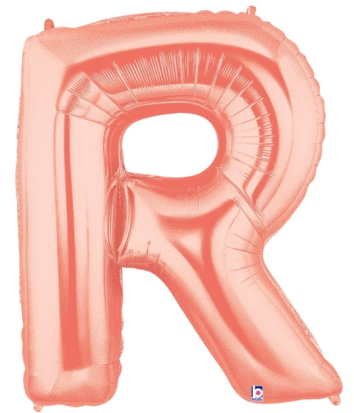 Globos con letras de oro rosa de 14" | 40" - Megaloons | 2 Tamaños Disponibles - Letras AZ 