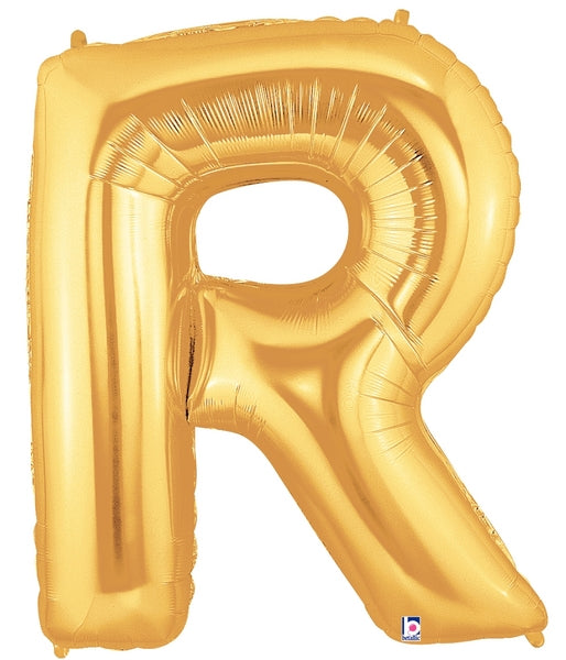 7" | 14"| 40" Gold Letter Foil Balloon - Megaloons Letters A -Z | 3 Sizes Available