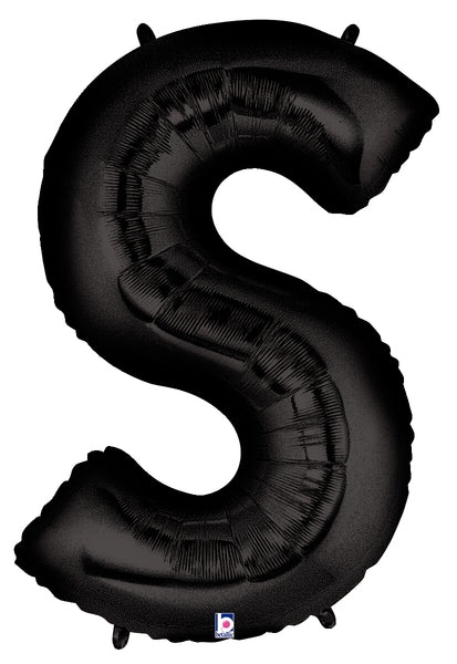 34" Betallic Black Letter Foil Balloon - Megaloons | Letters A - Z
