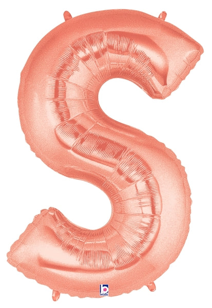 Globos con letras de oro rosa de 14" | 40" - Megaloons | 2 Tamaños Disponibles - Letras AZ 