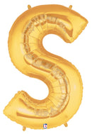 7" | 14"| 40" Gold Letter Foil Balloon - Megaloons Letters A -Z | 3 Sizes Available