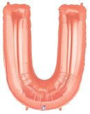 Globos con letras de oro rosa de 14" | 40" - Megaloons | 2 Tamaños Disponibles - Letras AZ 