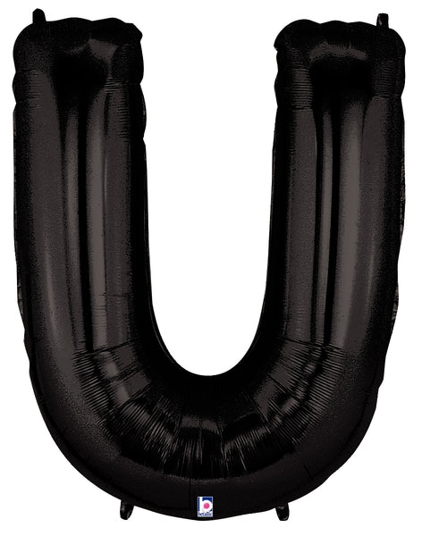 34" Betallic Black Letter Foil Balloon - Megaloons | Letters A - Z