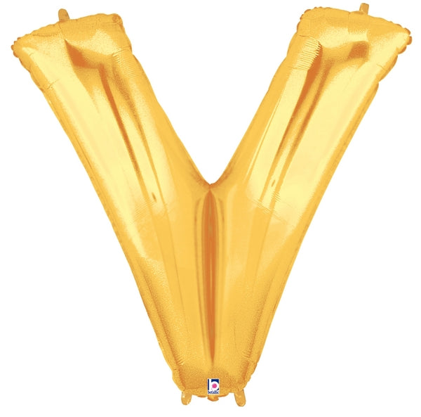 7" | 14"| 40" Gold Letter Foil Balloon - Megaloons Letters A -Z | 3 Sizes Available