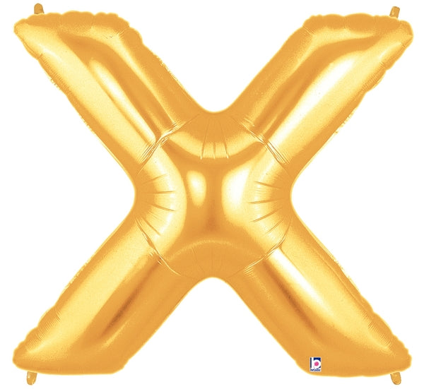 7" | 14"| 40" Gold Letter Foil Balloon - Megaloons Letters A -Z | 3 Sizes Available