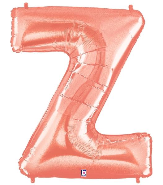 Globos con letras de oro rosa de 14" | 40" - Megaloons | 2 Tamaños Disponibles - Letras AZ 