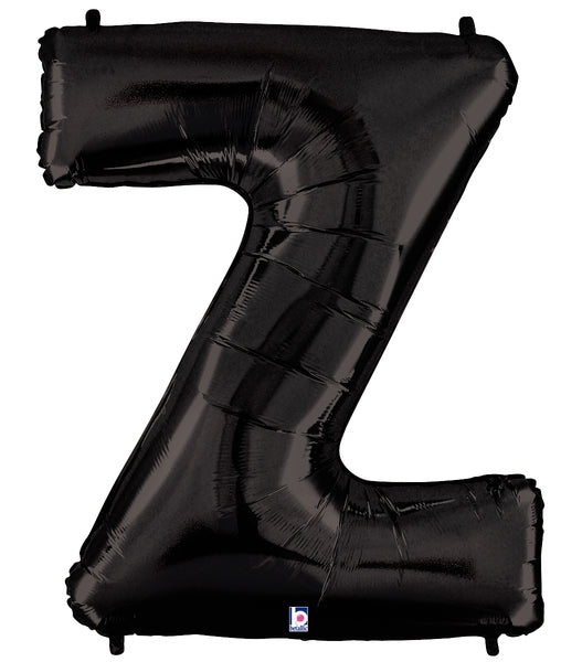 34" Betallic Black Letter Foil Balloon - Megaloons | Letters A - Z