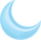 35" Pastel Crescent Moon Foil Balloon 3 ct.