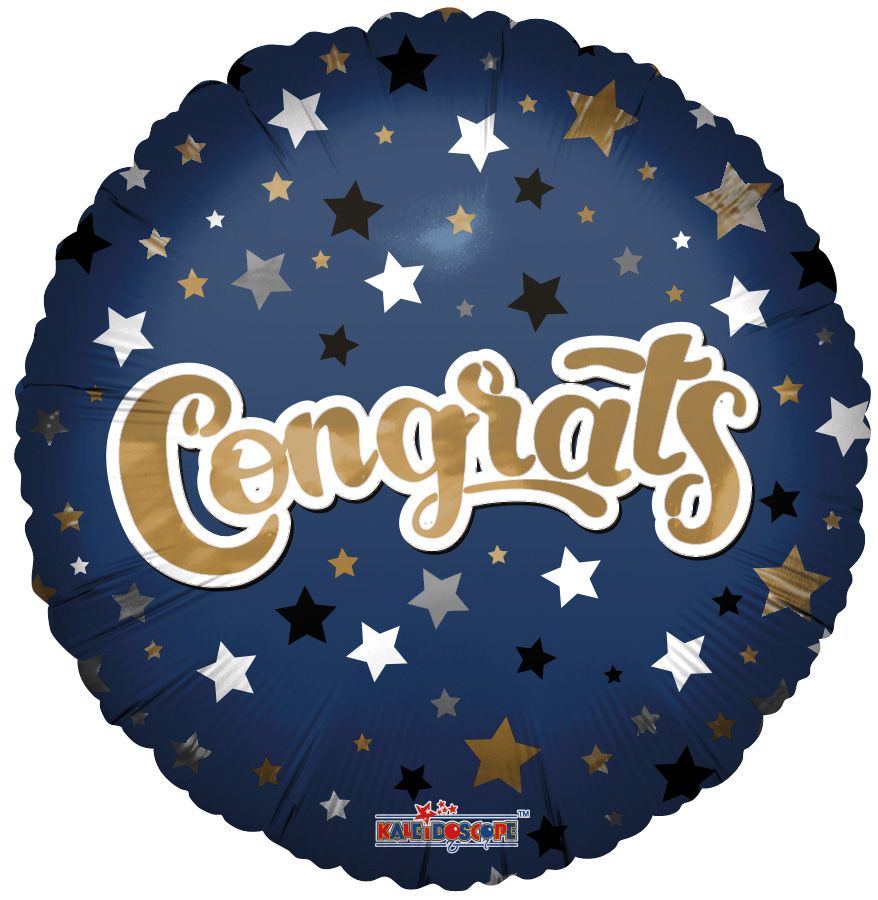 18" Congrats Stars Foil Balloon (P29) | Buy 5 Or More Save 20%