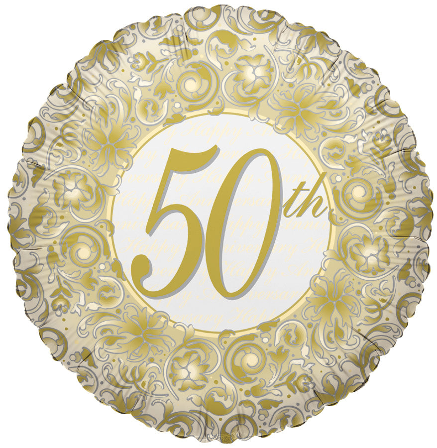 18" 50th Anniversary Balloon | Buy 5 Or More Save 20%