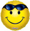18" Smiley With Glasses Foil Balloon | Buy 5 Or More Save 20%