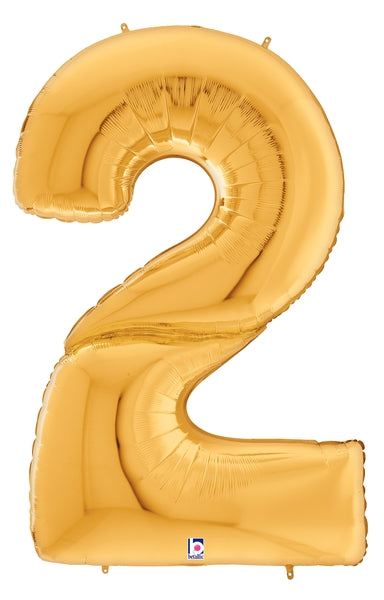 Gigaloons dorados de 53" - Globos con números de aluminio | Números 0-9