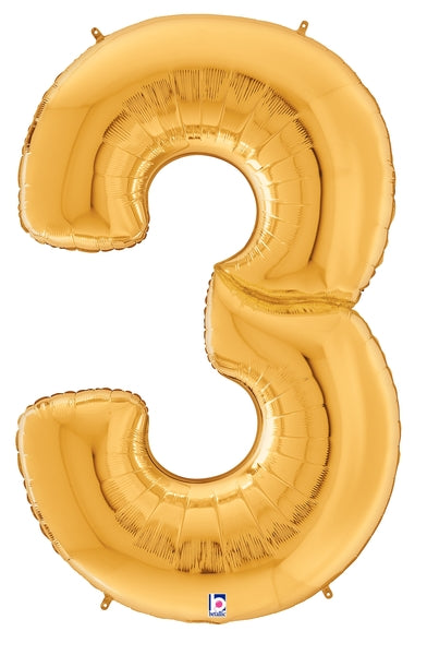 Gigaloons dorados de 53" - Globos con números de aluminio | Números 0-9