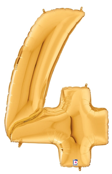 Gigaloons dorados de 53" - Globos con números de aluminio | Números 0-9