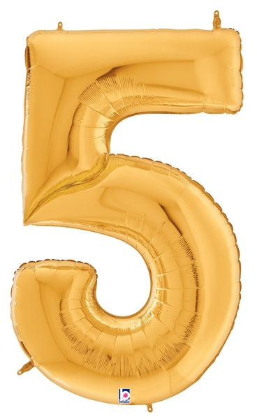 Gigaloons dorados de 53" - Globos con números de aluminio | Números 0-9