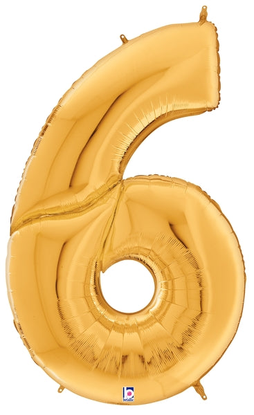 Gigaloons dorados de 53" - Globos con números de aluminio | Números 0-9